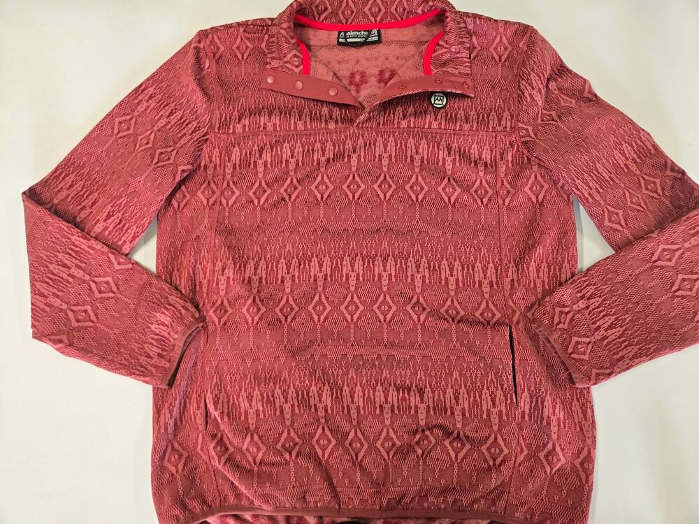 Avalanche Outdoor Supply Aztec Fleece Pullover Red Men's Large